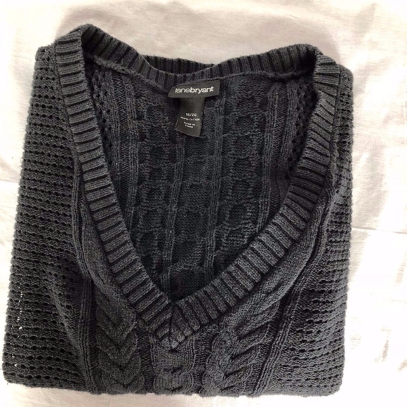 Lane-Bryant-Sweater-Womens-Black-Cable Knit 18 - Picture 7 of 8